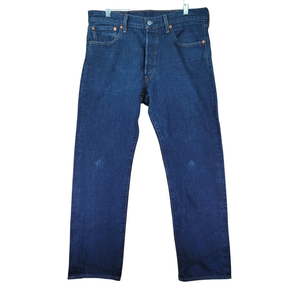 Levi's 501 Original Fit Jeans Men 35x29.5 Blue Good Straight Leg Button Fly